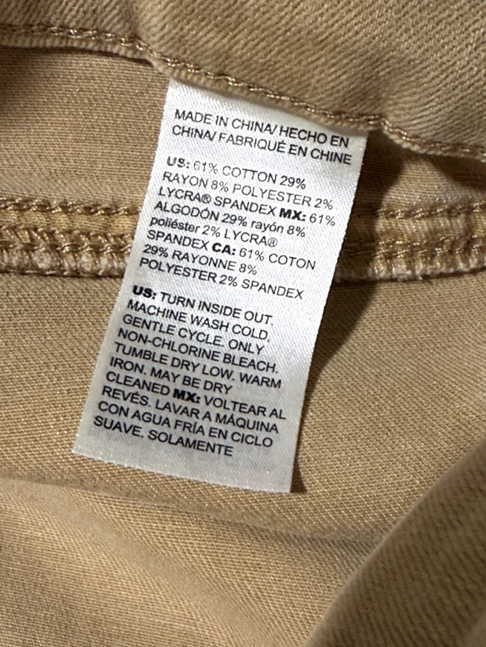 Chicos Beige Slim Ankle Pants with Button Cuff detail - Picture 8 of 8